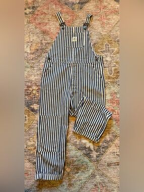 Hey Gang Kid’s Overalls Striped Blue & White